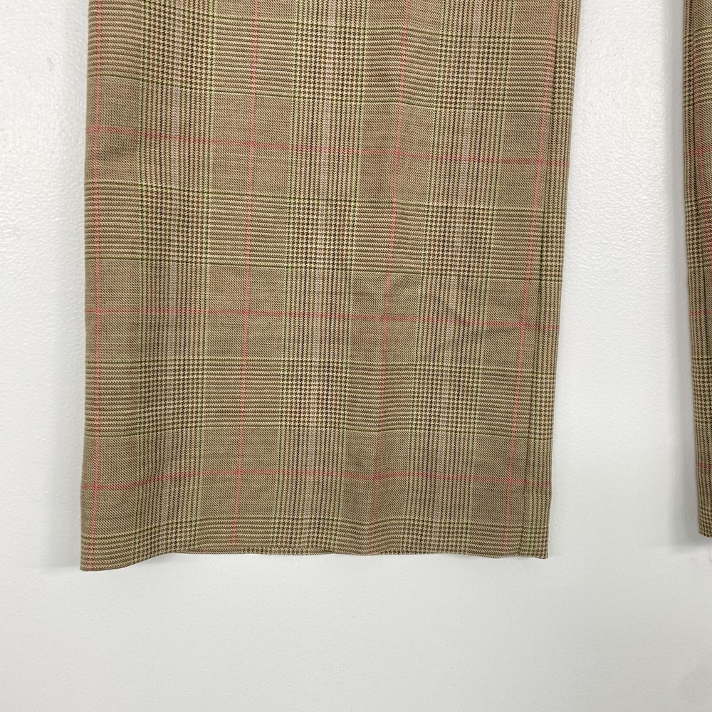 NWT Express Pants Womens 8 Tan Plaid Correspondent Stretch Dress Trouser Office - Picture 2 of 16